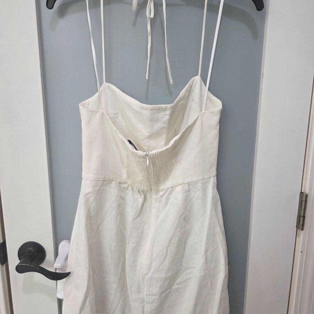 Babaton Women’s White Linen Blend Halter Mini Dress – Size 4 - Picture 13 of 13